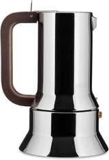 Alessi 9090/6 Espresso con 6 tazze per induzione, acciaio inossidabile, argento, 15,5 x 13,5 x 27 cm
