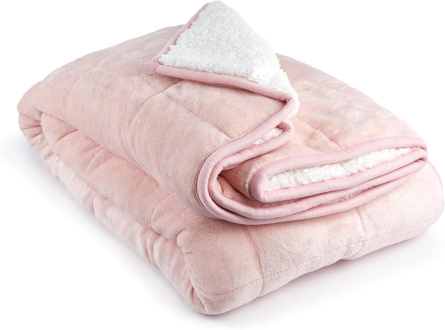 Emma Barclay Coperta Sherpa ponderata, 127 X 152 cm, Rosa cipria Emma Barclay Letti e coperte Rosa cipria 50X60" (127X152 cm)