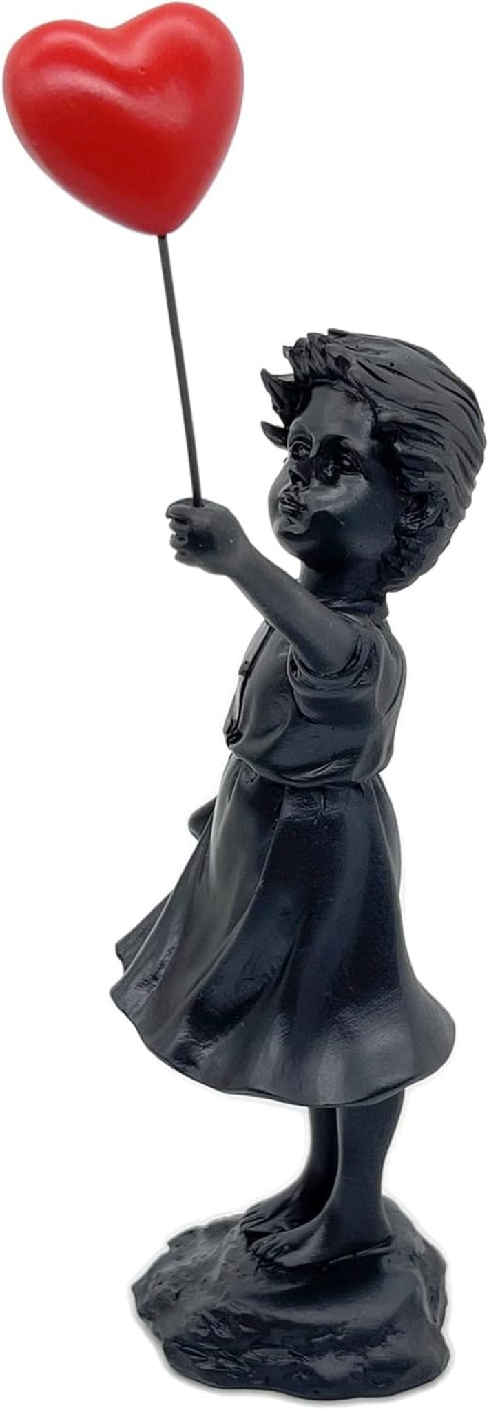 Ragazza carina con palloncino Scultura in resina Decorazione per la casa Statua Banksy Ragazza con cuore rosso Figura di palloncino Scultura d'arte moderna per decorazione da scaffale da tavolo Statue e sculture Naty Shop