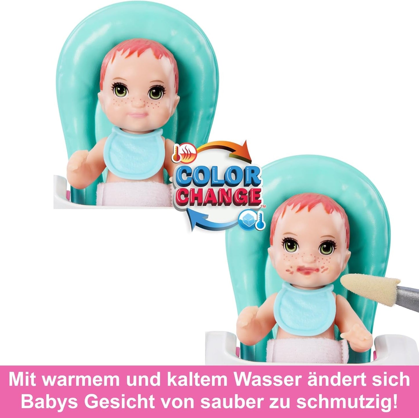 Barbie Skipper bambola e accessori Playset Cibo Babysitting Set Giocattolo che cambia colore HTK35