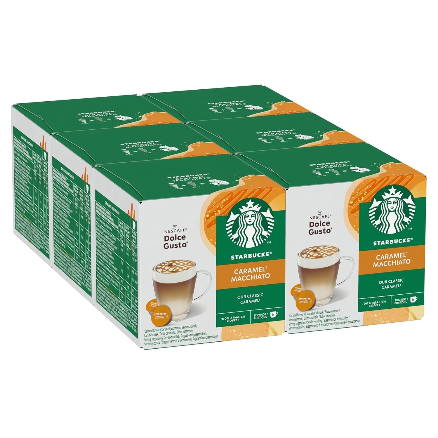 STARBUCKS Caramel Macchiato di Nescafé Dolce Gusto Kaffeekapseln 6 x 12 (72 Capsule)