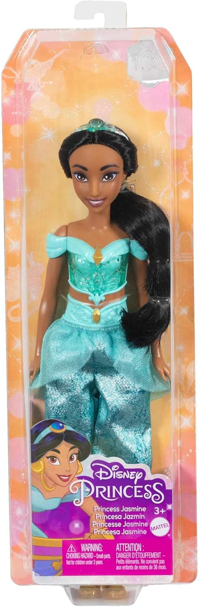 Mattel Disney Princess Toy Jasmine Fashion Bambola mobile con vestiti scintillanti e accessori Regalo ispirato ai film Disney per bambini HLW12 Naty Shop Dolls