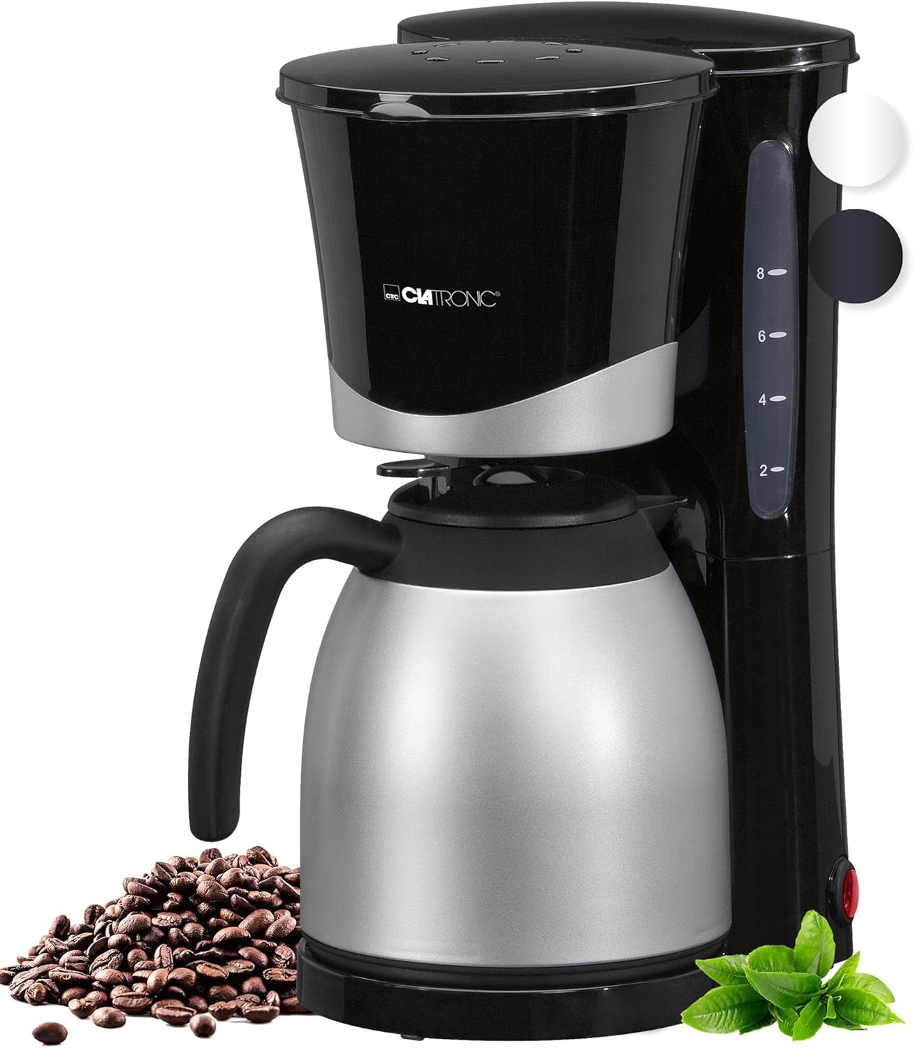 Caffettiera Clatronic® con thermos | per 8-10 tazze di caffè | senza perdita di temperatura | caffettiera con filtro | 1 litro | Espresso | Caffettiera a filtro con thermos | KA 3327 nero
