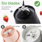 Mixer Smoothie Maker Tragbarer Entsafter: 380Ml Standmixer Shaker personale Proteinshake Mit 6 Edelstahlmesser Tragbar-Bpa-Freie Mit Usb-Mixbecher Für Shakes,Saftoutdoor,Schwarz Bucatarie Naty Shop