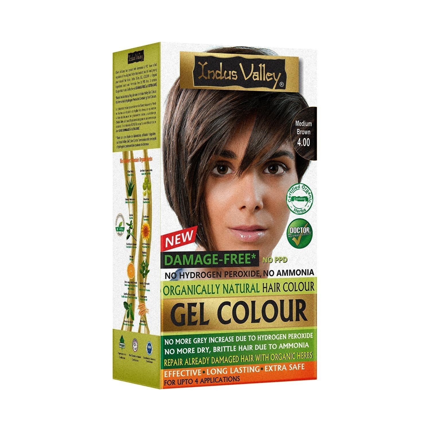 Colorazione per capelli in gel naturale senza danni della Valle dell'Indo | Senza ammoniaca, vegano e cruelty free | Fino al 100% di copertura dei capelli bianchi, risultati duraturi | Castano chiaro 5.0 (20 grammi + 200 ml) Tintura per capelli Naty Shop Castano medio