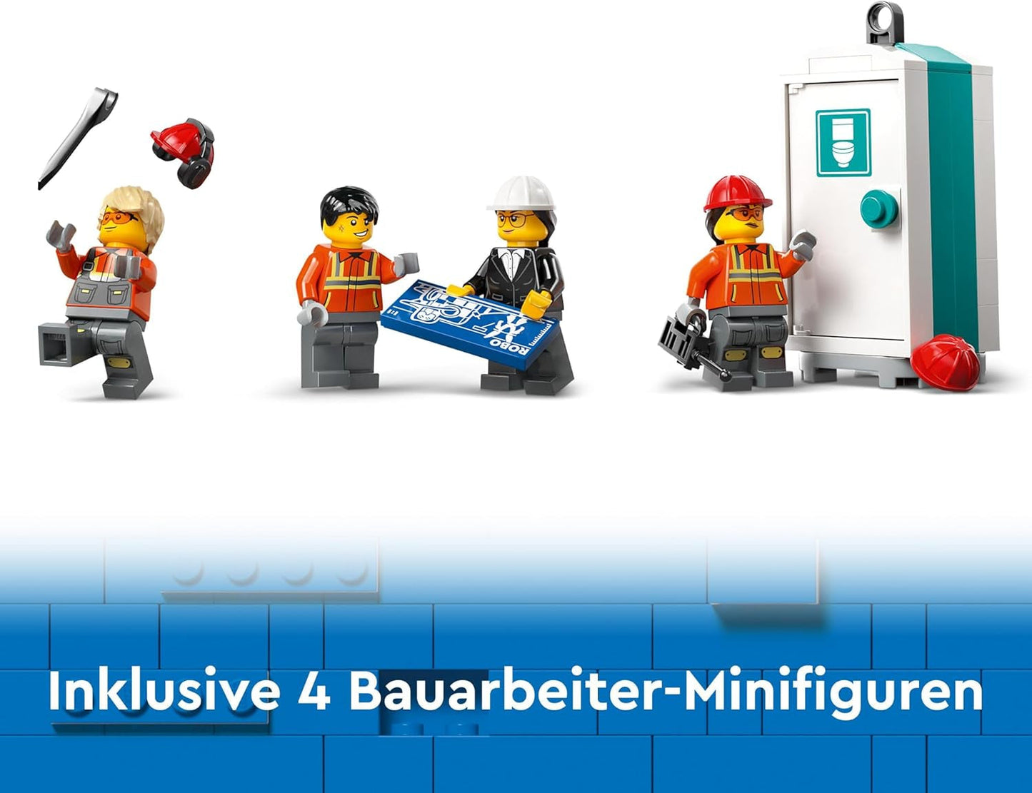 LEGO City Gru mobile da costruzione Giocattolo da costruzione per ragazzi e ragazze Regalo creativo per bambini Braccio lungo estensibile 4 Minifigure di operaio edile per giochi di ruolo 60409 Set da costruzione Besuche den LEGO-Store