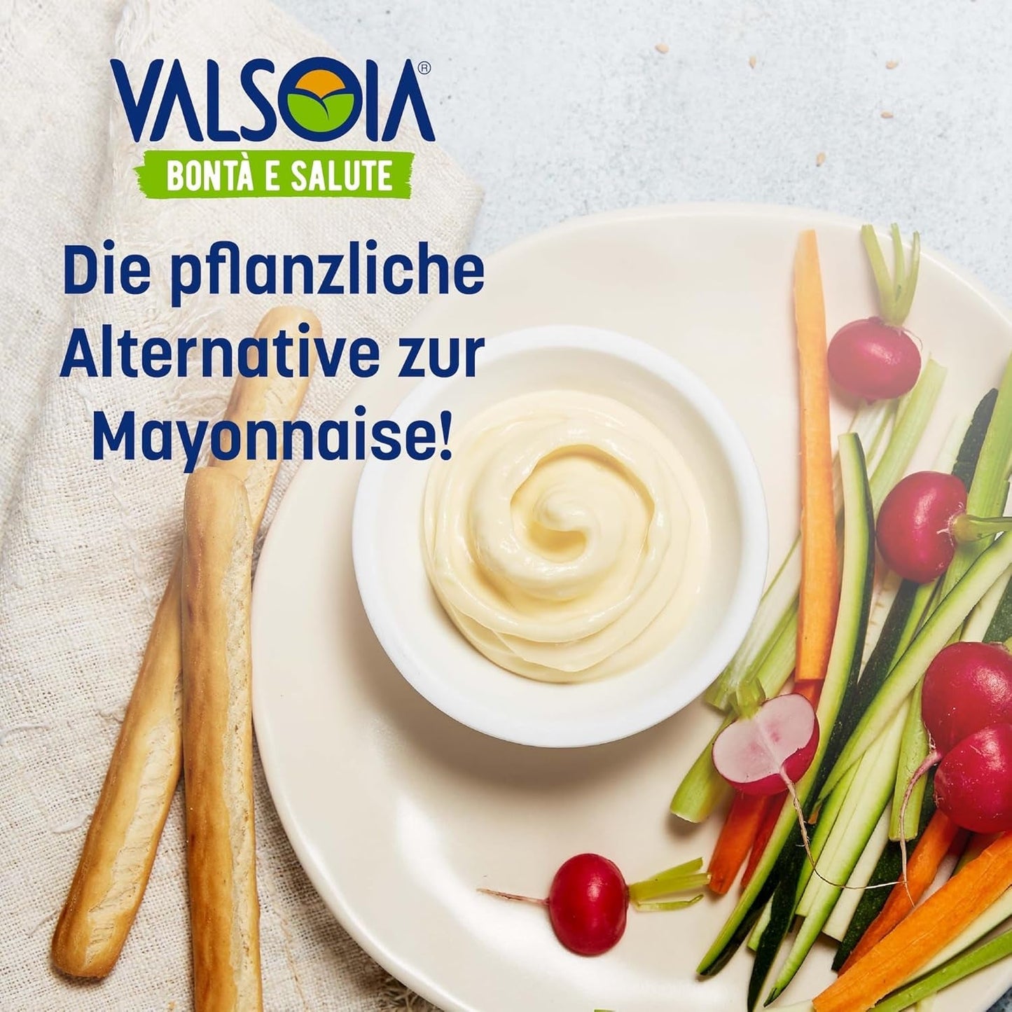Maionese Vegetale alla Soia Senza Uova, Ideale per Vegani e Vegetariani, Versatile in Cucina, 4 x 150ml