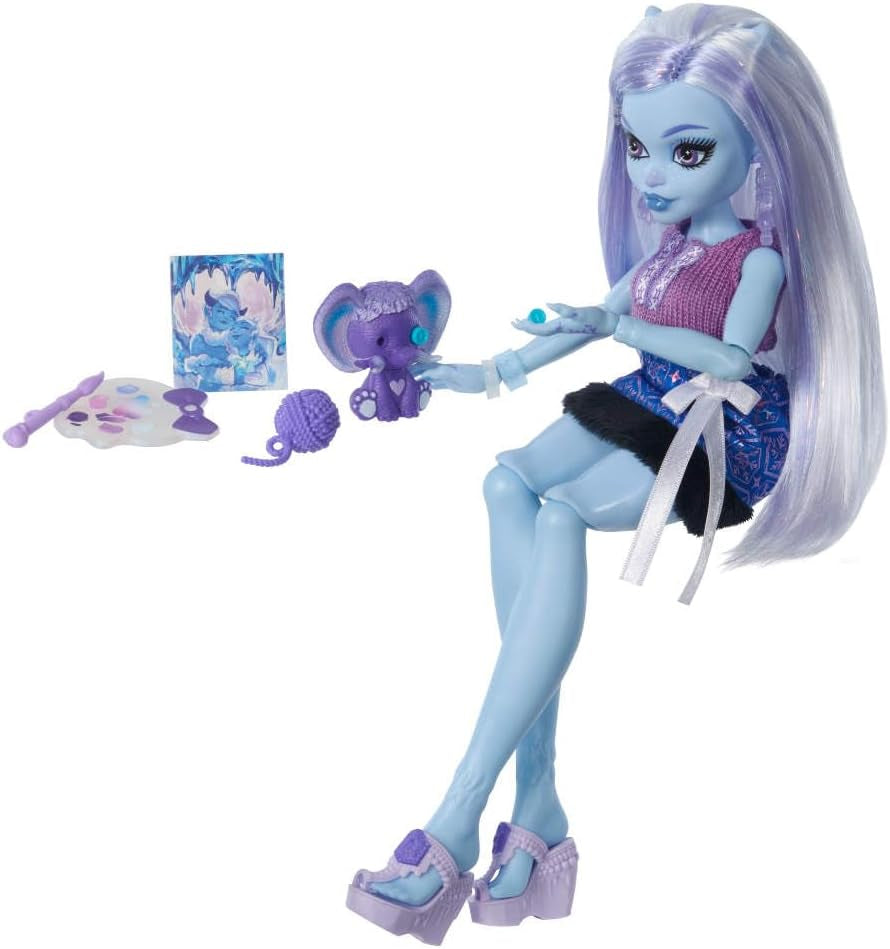 Monster High Self-Scare Secrets Abbey Bominable bambola e set di accessori con 13 sorprese realistiche come l'henné, disegni e uncinetto JHK44