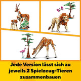 LEGO Creator 3In1 Animal Safari, set creativo con personaggi di animali, 3 opzioni di costruzione: giraffa, gazzella e leone giocattolo, animali giocattolo per ragazze e ragazzi, regalo naturale per bambini dai 9 anni in su 31150 Set da costruzione Beuche den LEGO-Store