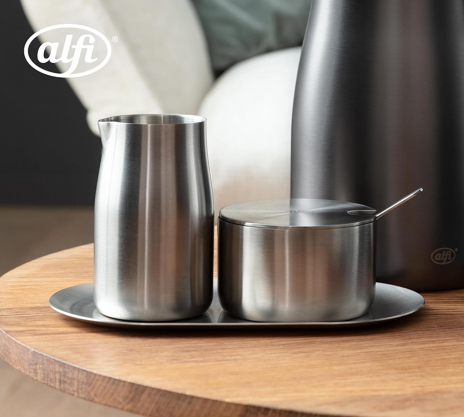 alfi SET LATTE E ZUCCHERO, finitura opaca, set latte e zucchero in acciaio inossidabile di alta qualità, design elegante, lavabile in lavastoviglie, durevole