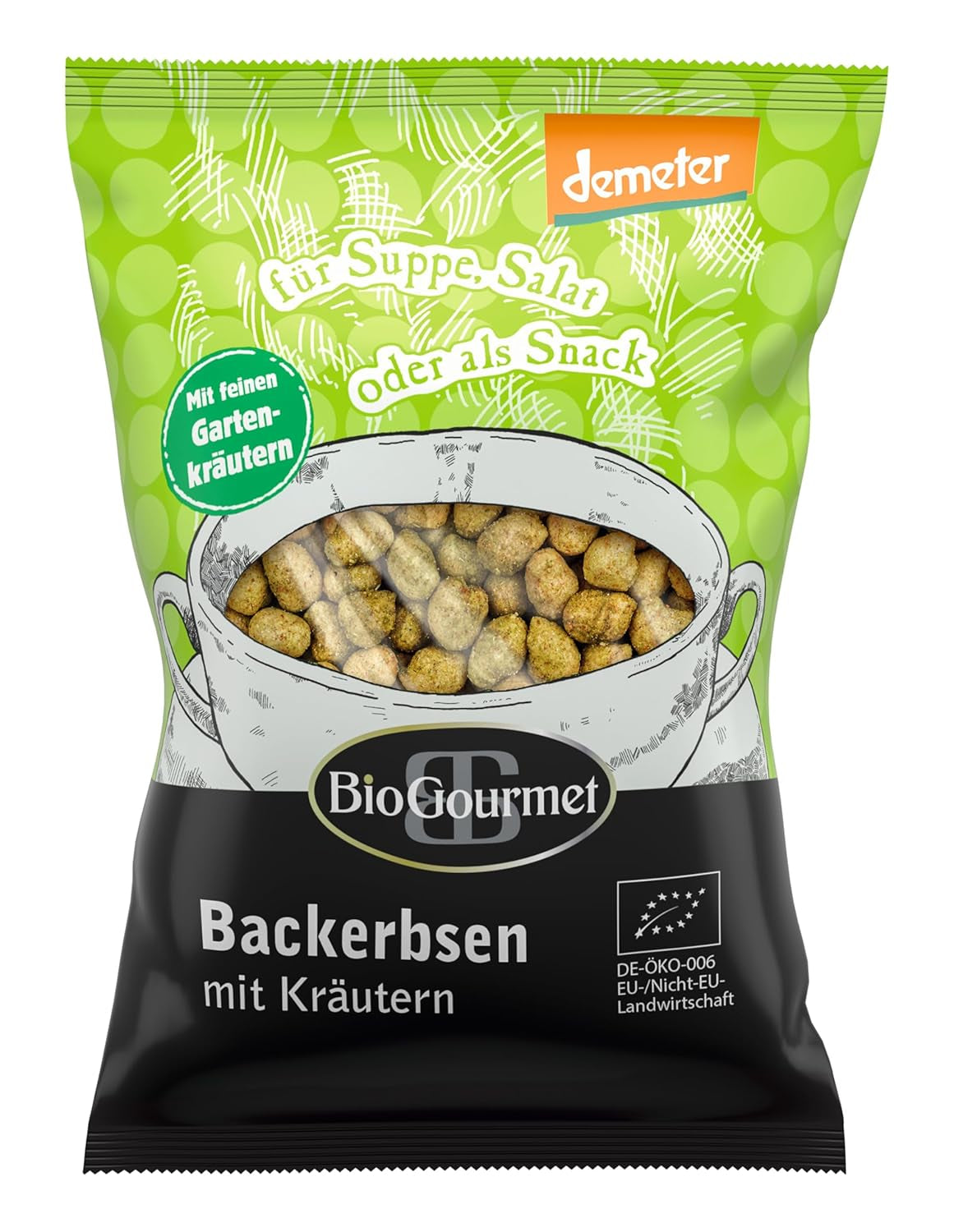 Crostini BioGourmet alle erbe aromatiche, per zuppa, insalata o come spuntino, biologico, Demeter, 100g