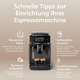 Macchina per caffè espresso automatica PHILIPS serie 2200 - 2 specialità di caffè, display touch, pannarello classico, macinacaffè in ceramica, nero opaco (EP2220/10)