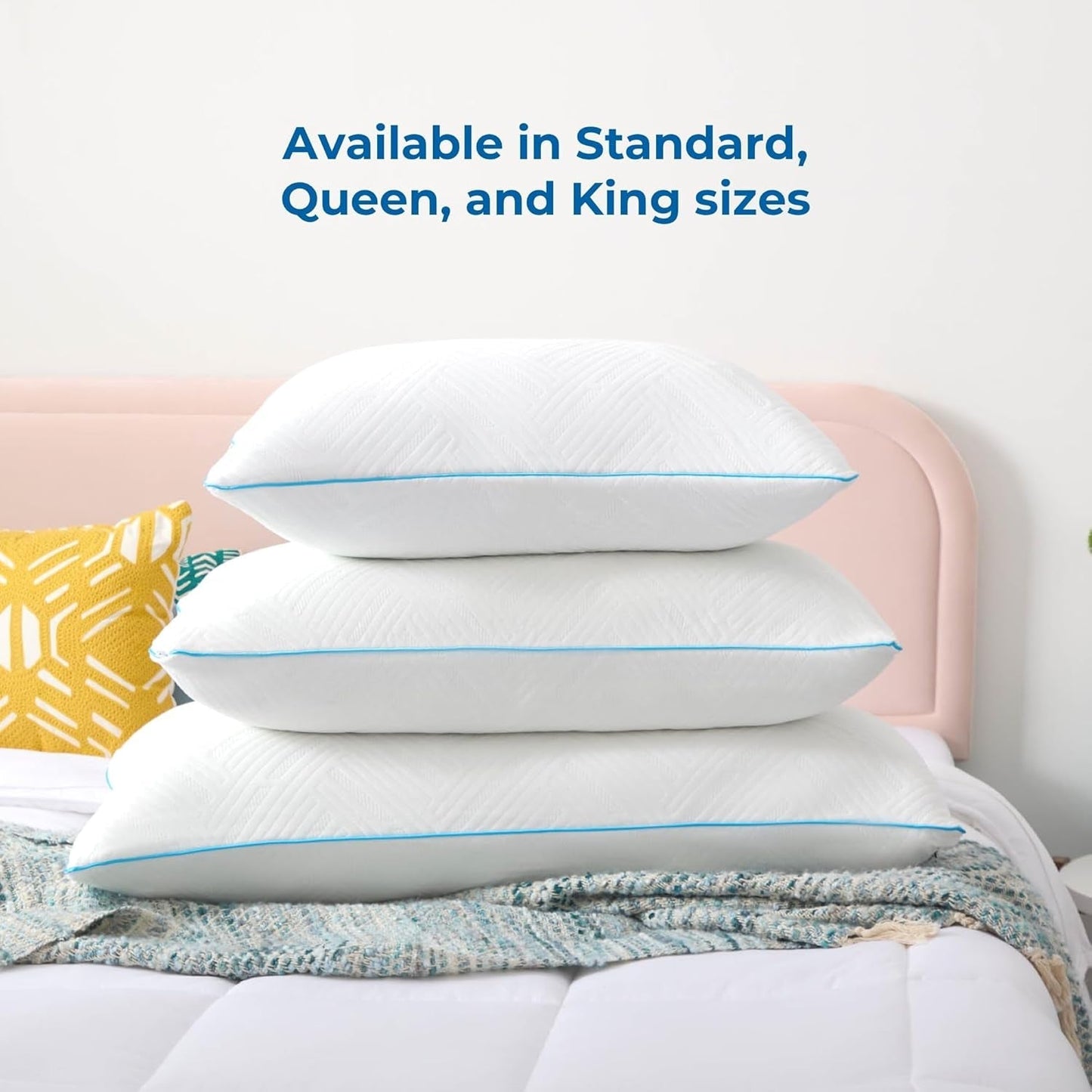 Cuscino standard in memory foam gel bianco Linenspa Cuscini standard del negozio Naty