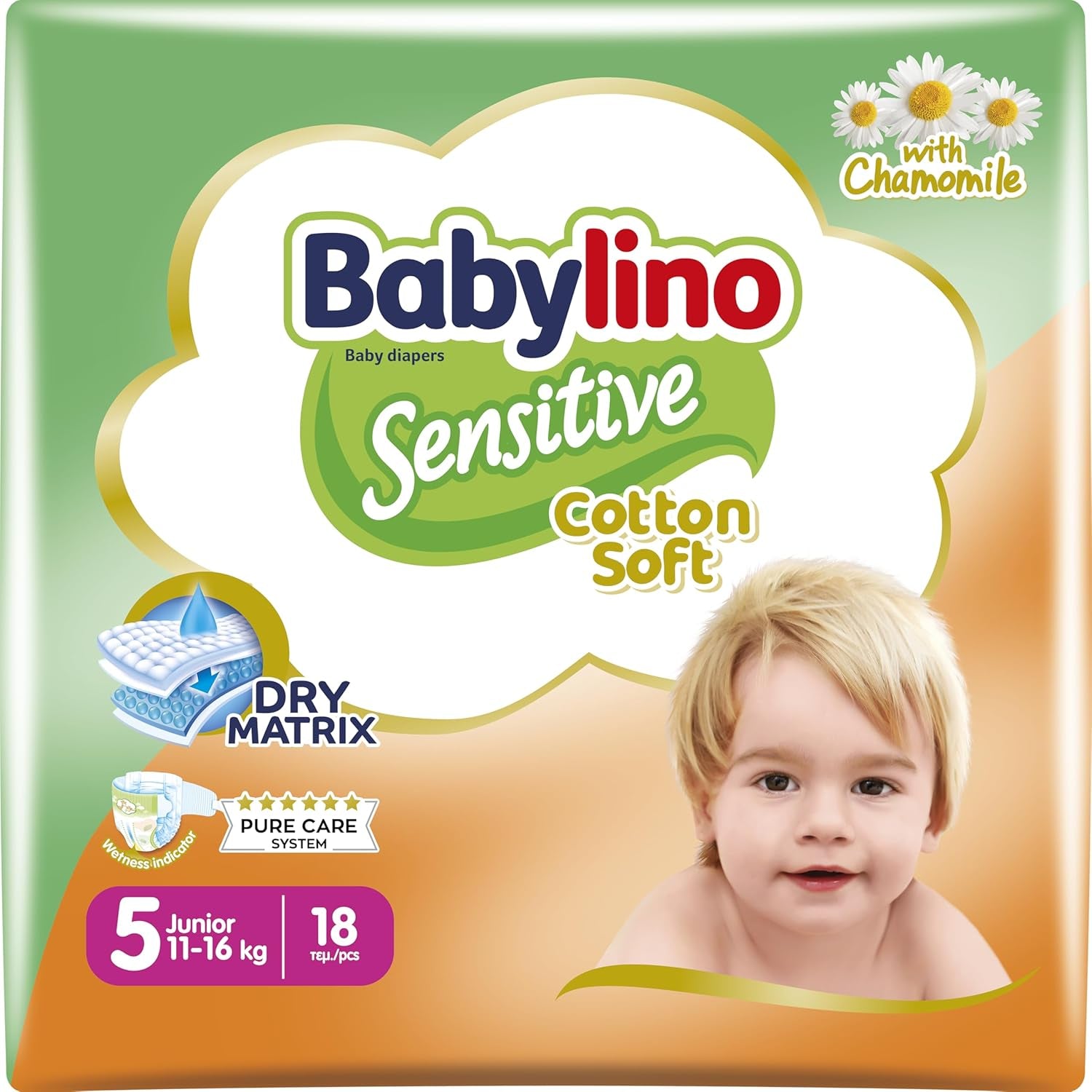 Pannolini per bambini sensibili, taglia 7, extra large plus (+15 kg), 14 pezzi