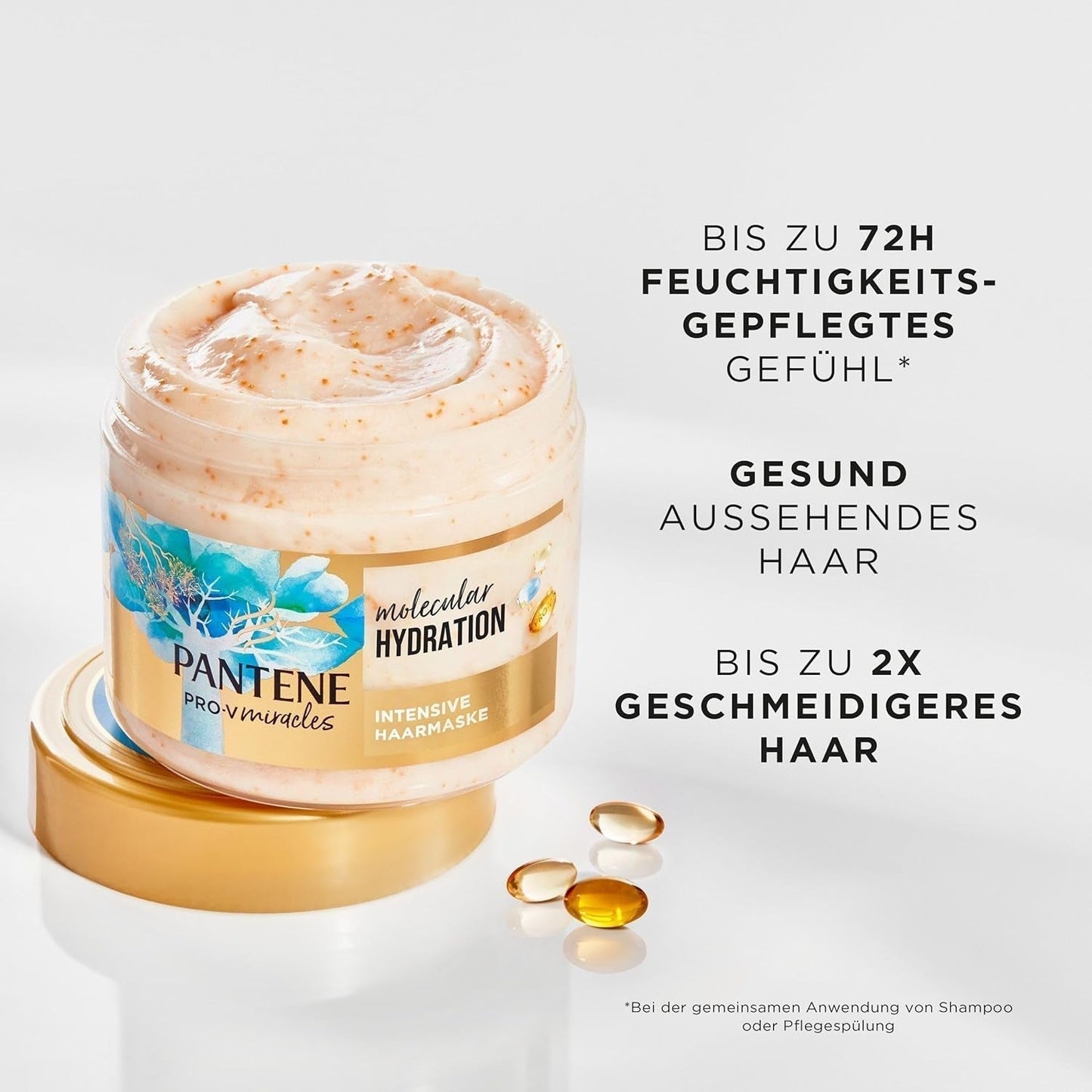 Maschera intensiva per capelli Pantene Pro-V Deep Hydration con biotina 300ml. Pro-V Miracles terapia intensiva per capelli secchi. Capelli più morbidi dopo la prima applicazione. Adatta per l'uso quotidiano Maschera per capelli Naty Shop