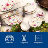 Villeroy & Boch Mariefleur Set Iniziale, Colori Assortiti, Lavabile in Lavastoviglie, Adatto al Microonde, Servizio Piatti per 2, Servizio Piatti Floreale, Stoviglie, Set Combinato, Porcellana Premium