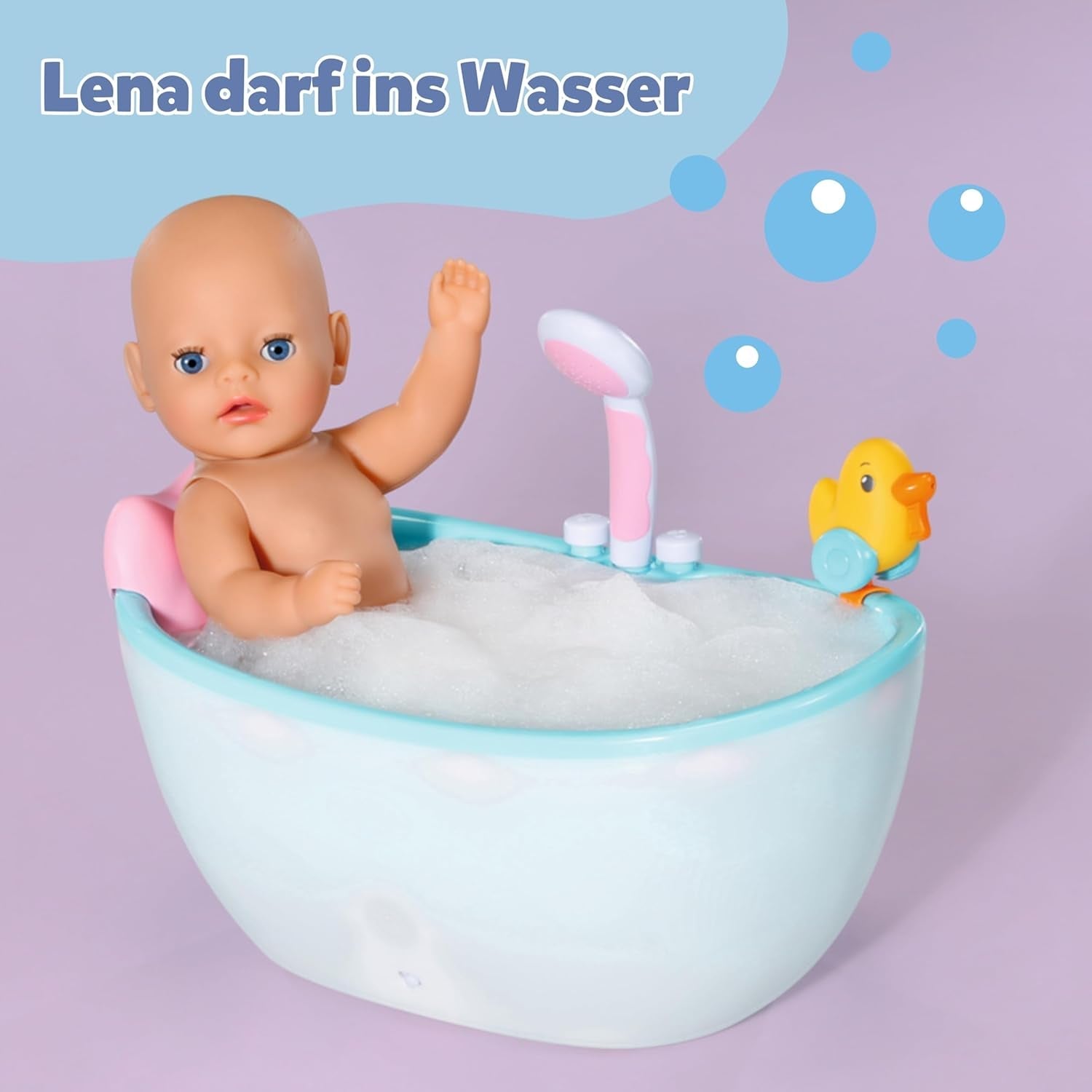 Bambolina Baby Born Lena (bambina) - 36 cm - 7 funzioni, compresi accessori e materasso - Funziona completamente senza batterie - Adatto a bambini piccoli a partire da 1 anno
