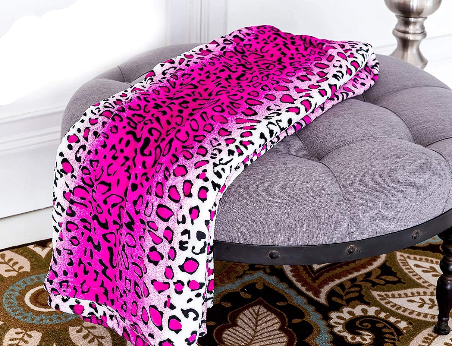 Home Must Have Queen/King Zebra Giraffa Safari Stampa animalier Per tutte le stagioni Coperta super morbida e calda per divano Misura letto Poliestere rosa Trapunte e trapunte leopardate rosa Naty Shop