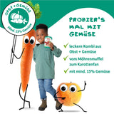 FRECHE FREUNDE sacchetto di frutta spremibile biologico con mele, fragole, barbabietola rossa e carota, purea di frutta e verdura in sacchetto spremibile per bambini a partire da 6 mesi, vegano, confezione da 6 (6 x 100 g)