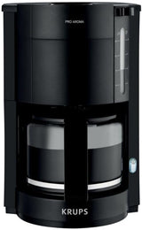 Macchina per caffè espresso Krups F30908 ProAroma con filtro e caraffa in vetro, capacità 1,25 l, 10-15 tazze, 1050 W, nera
