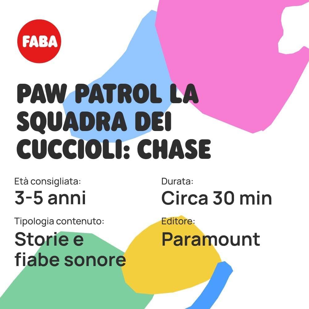 Figura sonora - PAW Patrol Puppy team: Chase - storie e favole sonore, bambini e bambine 2-4 anni, versione italiana Baby Toys Naty Shop