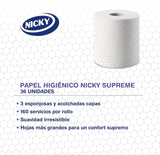 Carta igienica Supreme, 42 rotoli, 3 strati, 160 servizi per rotolo, Scorrevolezza irresistibile, Confezione facile da aprire, Carta certificata 100% Fsc