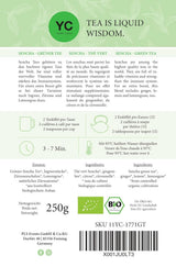 YC Yang Chai Sencha Green Tea BIO 250G - Tè giapponese sfuso al gusto di bergamotto - Tè verde giapponese originale "Dinastia Sencha" da coltivazione biologica controllata