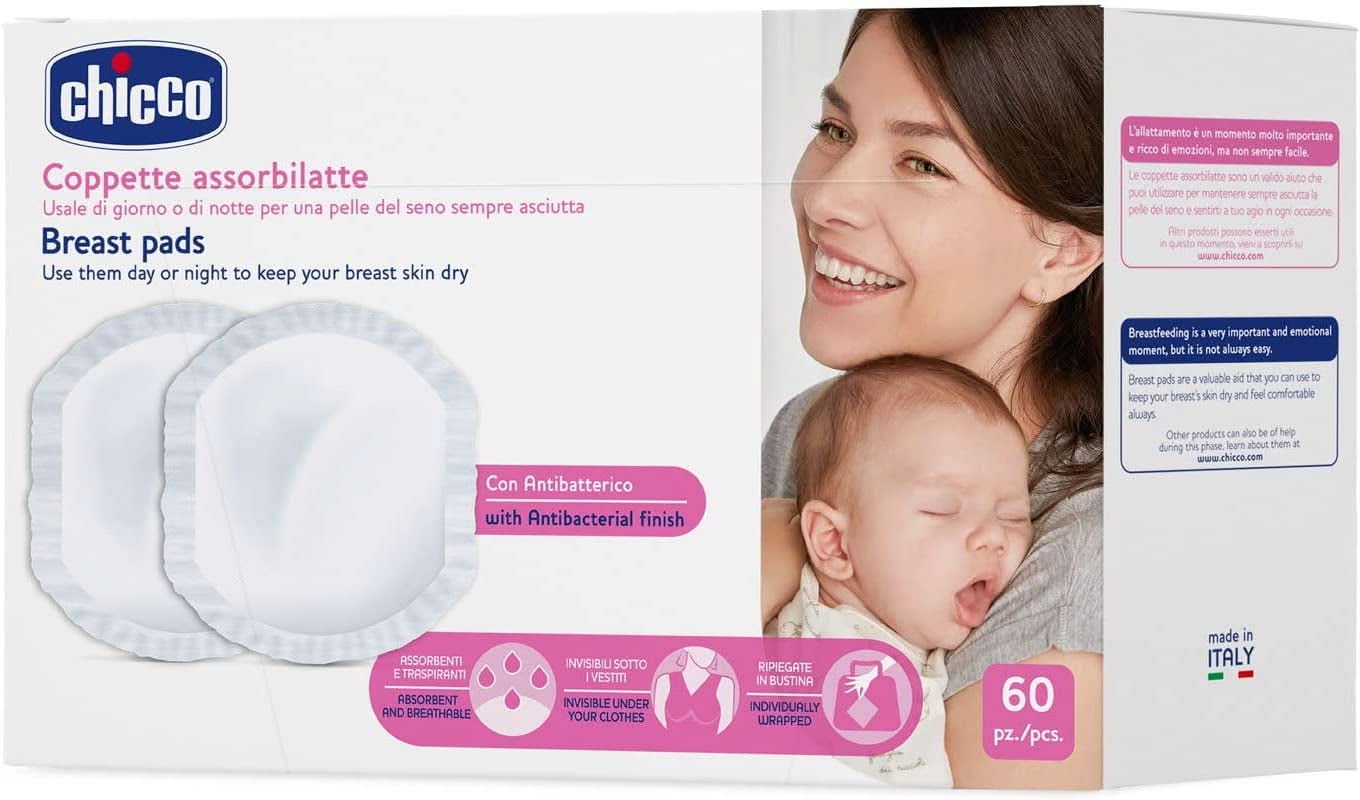 Assorbenti Antibatterici Chicco Naturalfeeling, 60 pz Accessori Alimentazione e Allattamento Bebe Naty Shop