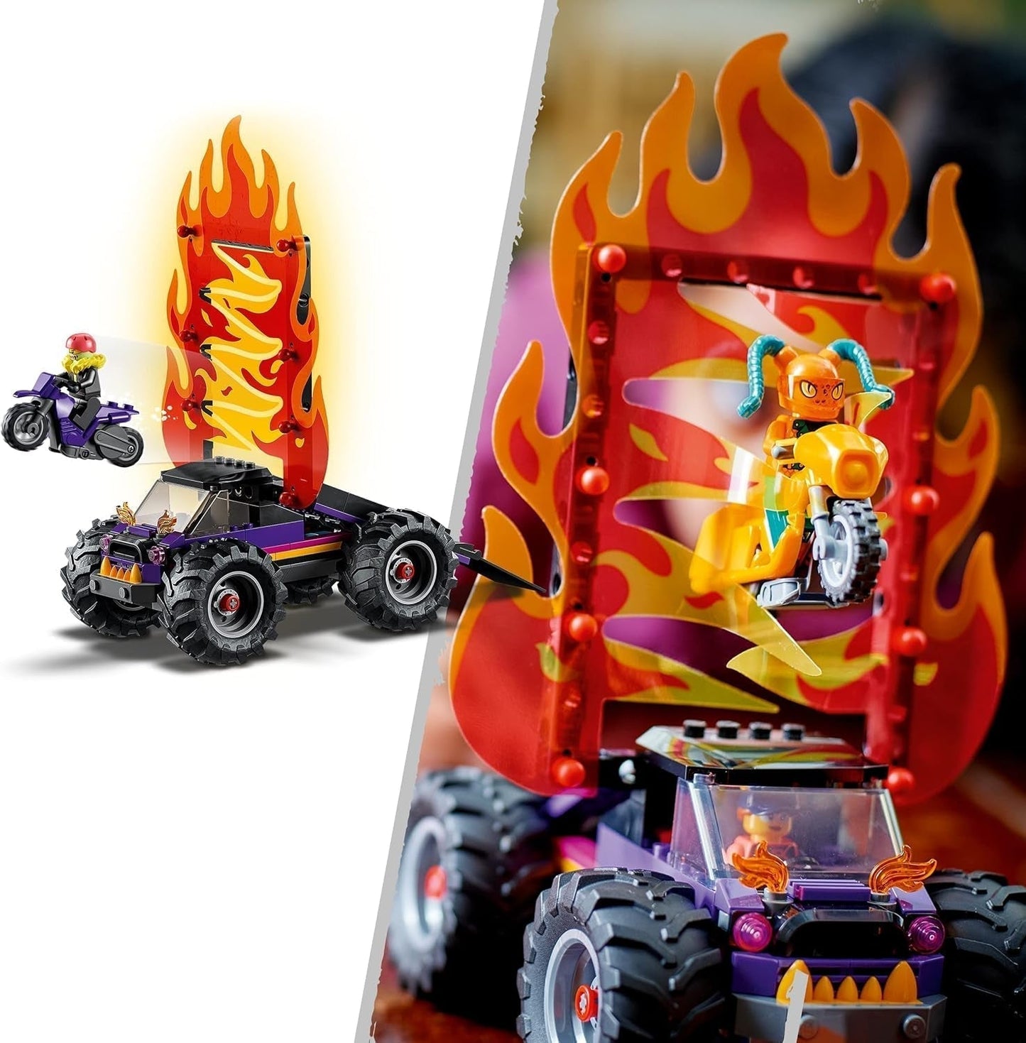 LEGO City Stuntz Spettacolo acrobatico, set a doppio looping, 60339, incl. rampa, monster truck, motocicletta 2X e 7 minifigure, giocattolo per bambini dai 7 anni in su Set da costruzione Besuche den LEGO-Store