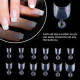 600 pezzi di unghie artificiali ovali corte 12 misure mezza copertura punte per unghie finte acriliche unghie artificiali per manicure donna salone fai da te (trasparente)
