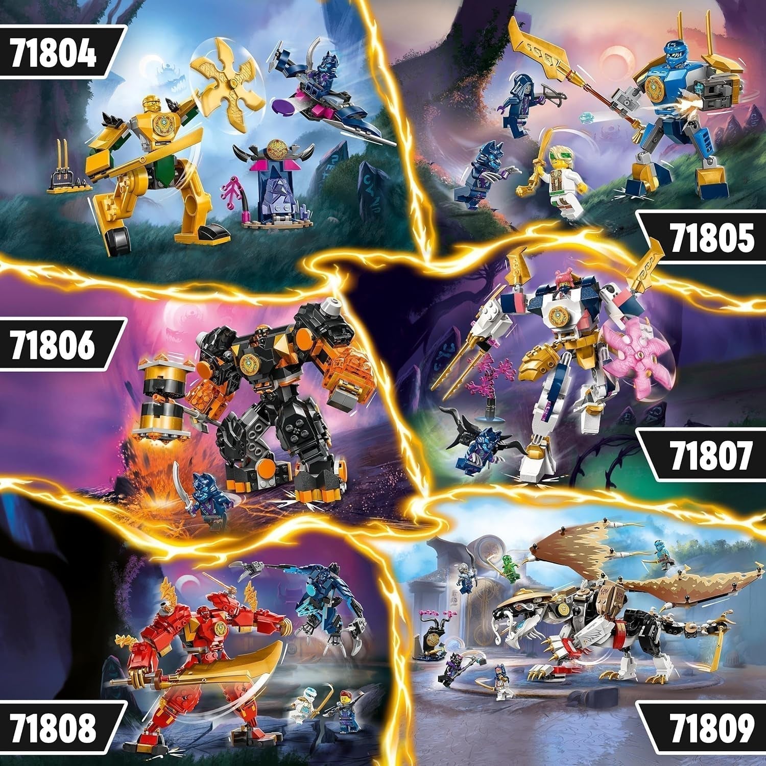 LEGO NINJAGO Jay Battle Mech, giocattolo ninja per bambini con personaggi, inclusa la minifigure di Jay con mini katana, action figure e mech, piccolo regalo per ragazzi e ragazze creativi a partire da 6 anni 71805 Set da costruzione Besuche den LEGO-Store
