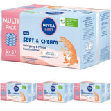 NIVEA BABY Salviette umidificate Soft & Cream per neonati (4 x 57 pezzi)