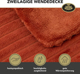 Gözze - Coperta comoda e morbida con effetto velluto a coste, 1620 g/pezzo, 150 X 200 cm - cannella Letti e coperte Besuche den Gözze-Store