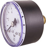 Manometro con corna con porta inferiore da 1/4" - Nero - Adatto per filtri controlavaggio con riduttore di pressione - Plastica - Autosigillante con O-ring in PTFE / Manometro / Aria compressa / Manometro / DMMU14