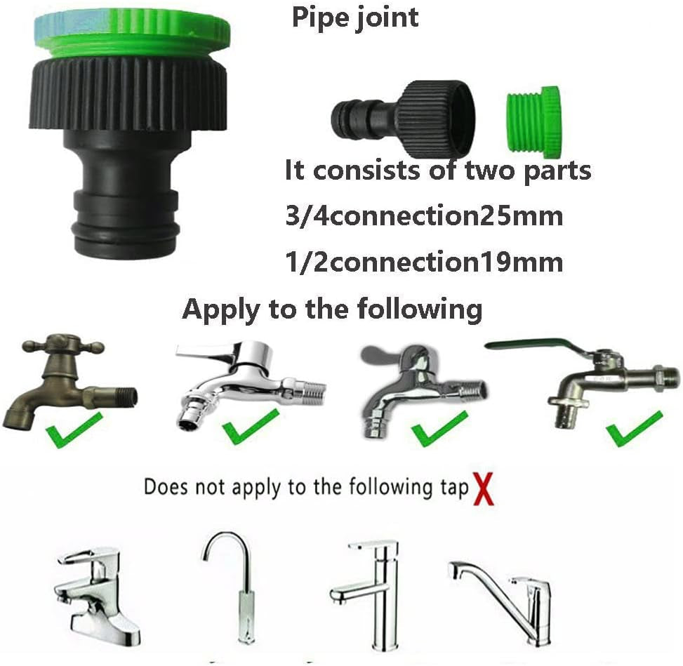 Tubo da Giardino Estensibile da 30 m, Tubo Flessibile per Acqua da 100 Piedi con Ugello a Spruzzo a 8 Getti, Tubo Flessibile Retrattile Impermeabile per Carichi Pesanti con connettori da 3/4" e 1/2" (30 m, Verde)