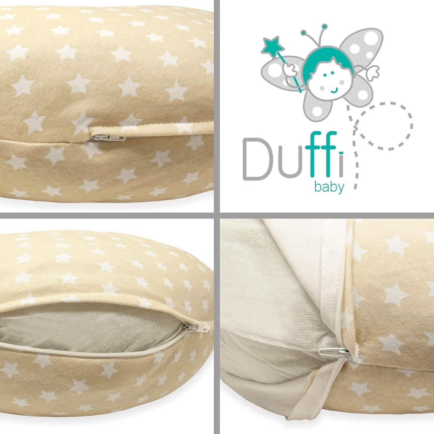 Cuscino allattamento per neonato, XL, fodera 100% cotone, sfoderabile e lavabile, Imbottitura in poliestere, Motivo Stella Accessori Alimentazione e Allattamento Bebe Naty Shop
