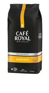 Café Royal Professional Line Espresso - Caffè in grani per macchine espresso automatiche, Corpo intenso, Tostatura intensa, Forza 3/5, Rainforest Alliance, 1 kg