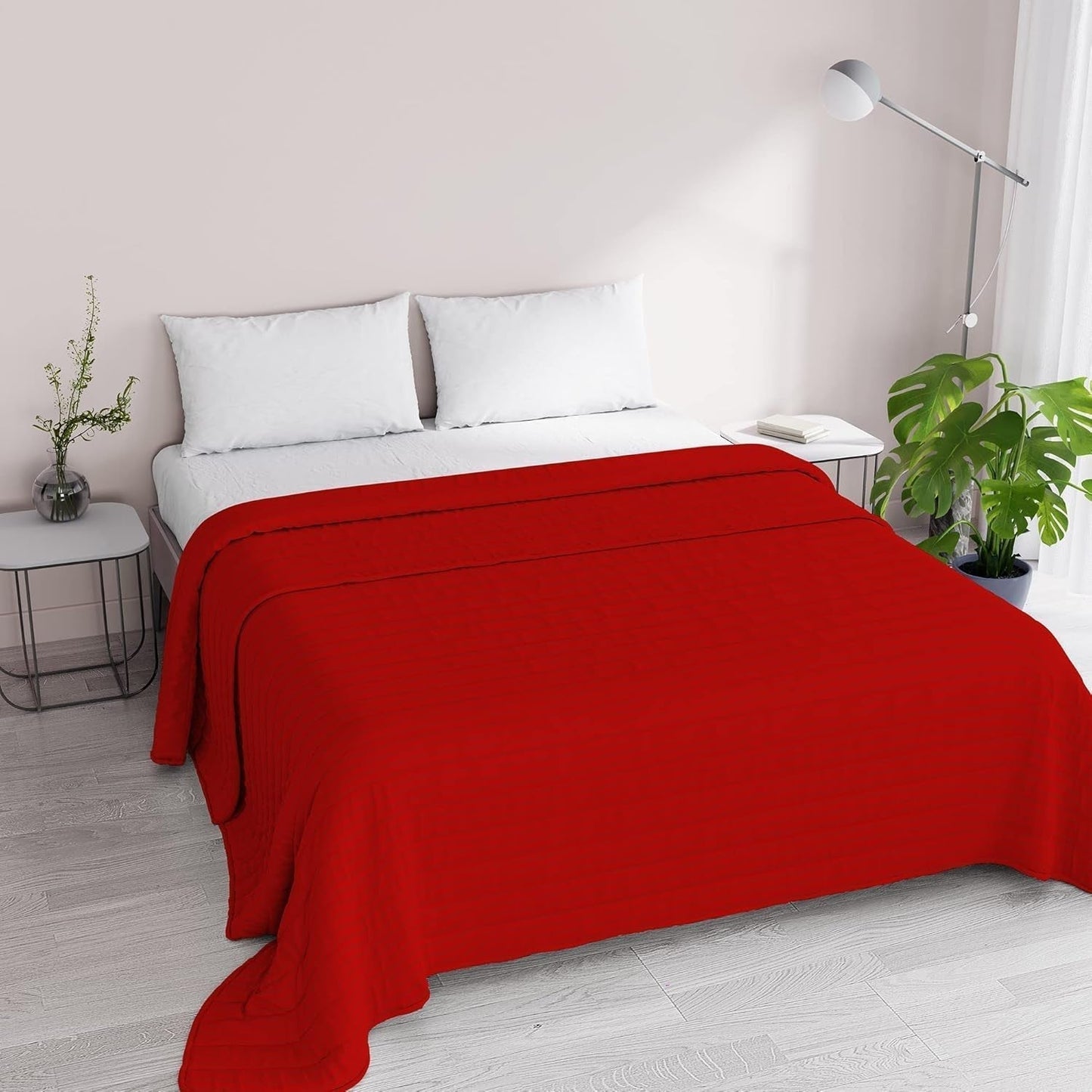 Trapunta estiva Satin Stripes, poliestere, panna, 260X250 Cm Trapunte e Trapunte Naty Shop Rosso 260X250 Cm