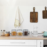 Relaxdays Barattoli con Coperchio Set di 6 Barattoli in Vetro Ottagonali da 1,3 Litri Contenitori in Vetro ermetici Scatole Trasparenti per Alimenti Naty Shop