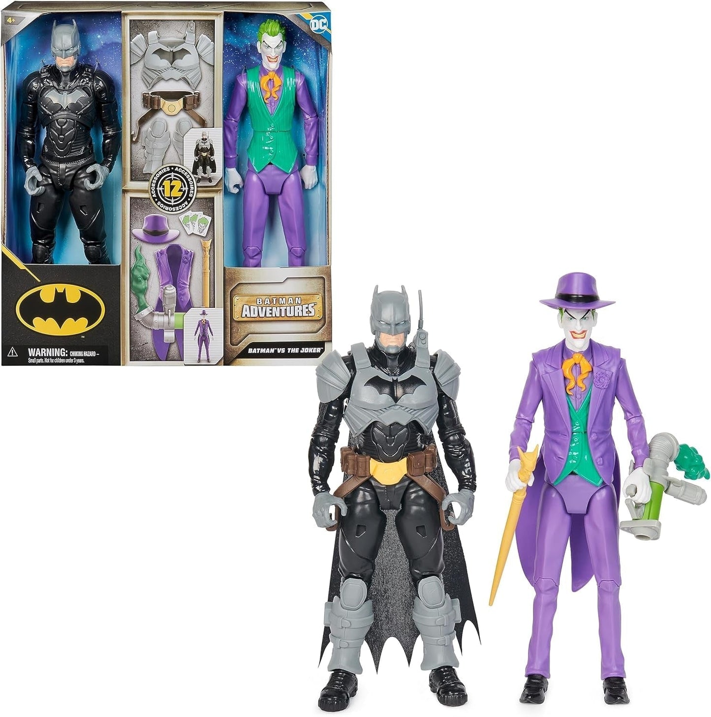 DC Batman Adventures Set Batman Vs. Joker Action Figure, 30 cm - 2 Figure Completamente Mobili con 12 Ingranaggi per Emozionanti Giochi di Ruolo, Giocattolo per Action Figure da 4+ Anni Naty Shop Titolo predefinito