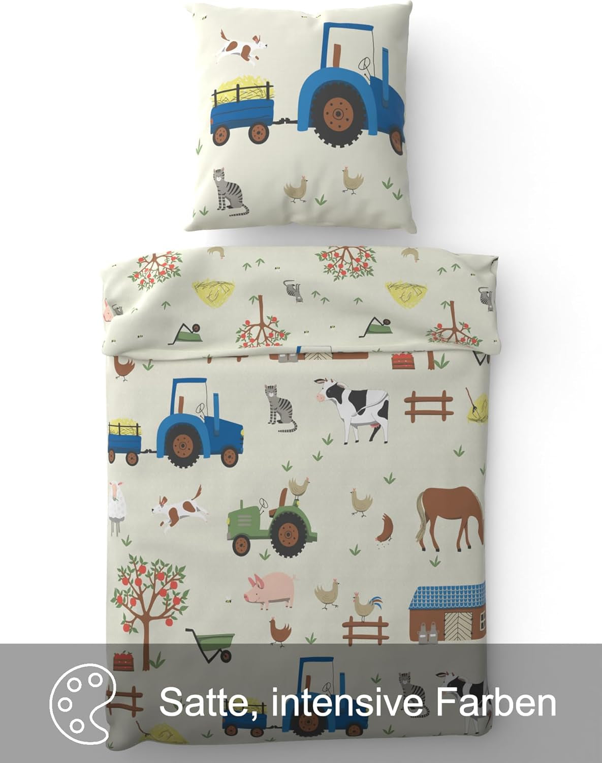 Skybrands Kinder Bettwäsche Tiere 135X200 Bauernhof Kinderbettwäsche Bagger Traktor Baumwolle Kinderbettwäsche 2Tgl. Negozio per bambini e bambine