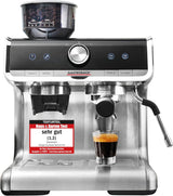 Macchina per caffè espresso GASTROBACK con macinacaffè, inclusa lattiera, pressa e portafiltro in acciaio inox - Macchina per caffè espresso Barista con montalatte - Macchina per caffè espresso con 30 impostazioni di macinatura