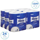 Rotoli di carta igienica Kleenex Premium 8484, carta igienica 24 rotoli x 160 fogli gonfiati, carta igienica a 4 veli, fibra pura al 100%, alta qualità, resistente agli strappi e morbida (confezione da 2)