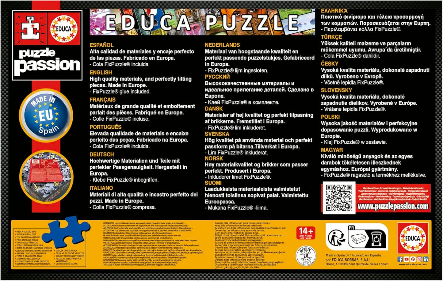 Educa - Puzzle da 1000 pezzi per adulti | Biblioteca. Dimensioni: 68X48 cm. Include la colla per puzzle Fixpuzzle. Per 14 anni (19925) Puzzle Naty Shop