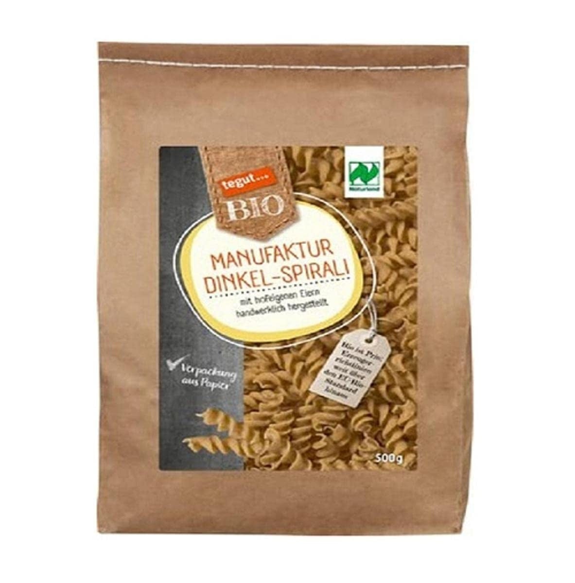 tegut... Pasta spirale di farro biologica, 1 x 500 g