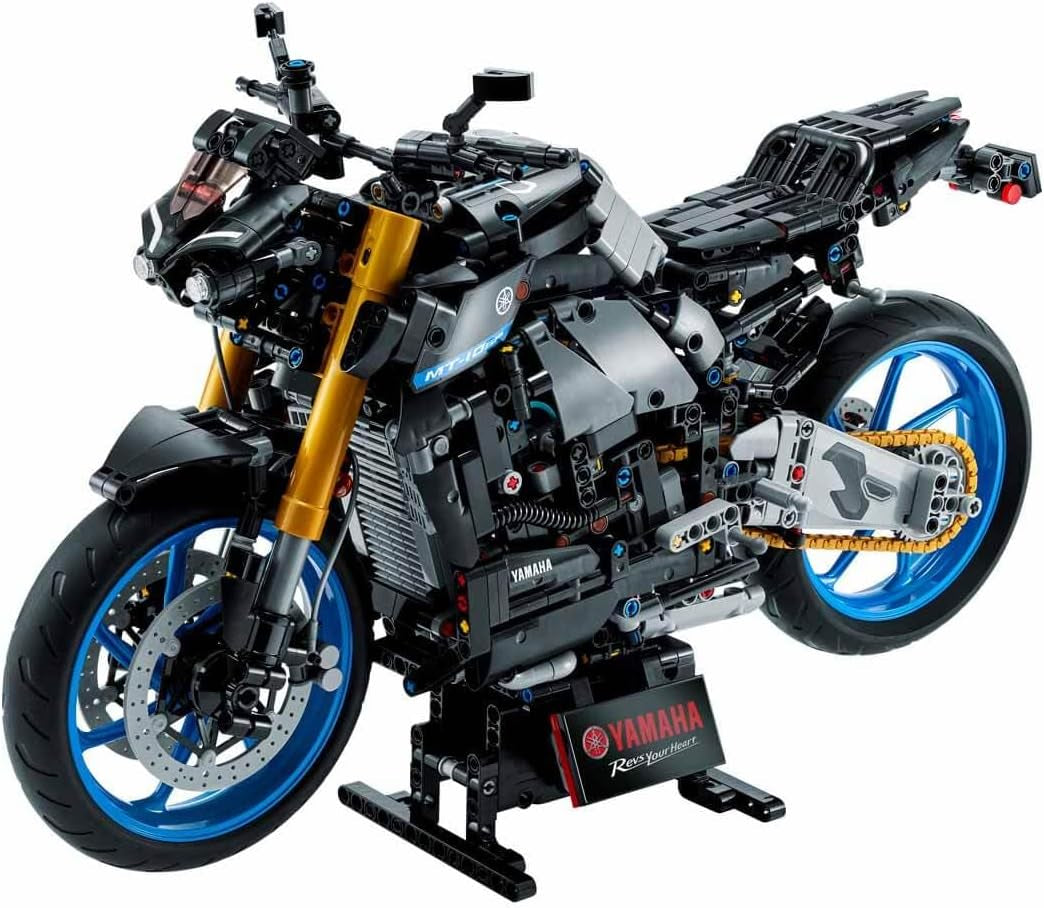 LEGO Technic 42159 Kit modello di motocicletta Yamaha MT-10 SP per adulti, modello autentico di veicolo con motore a 4 cilindri, sterzo funzionale e app AR, regalo per uomini e donne, kit di costruzione Besuche den LEGO-Store