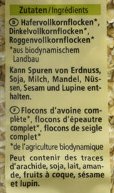 Flocken Bio 3-Korn, 500 G Cereali Naty Shop