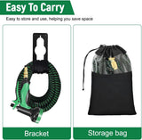 Tubo da giardino flessibile verde da 30 m/100 piedi con ugello di spruzzatura e connettori in ottone da 3/4" e 1/2" 10 funzioni Tubo dell'acqua estensibile a 3 pieghe senza attorcigliamenti per pavimento da giardino, patio, auto