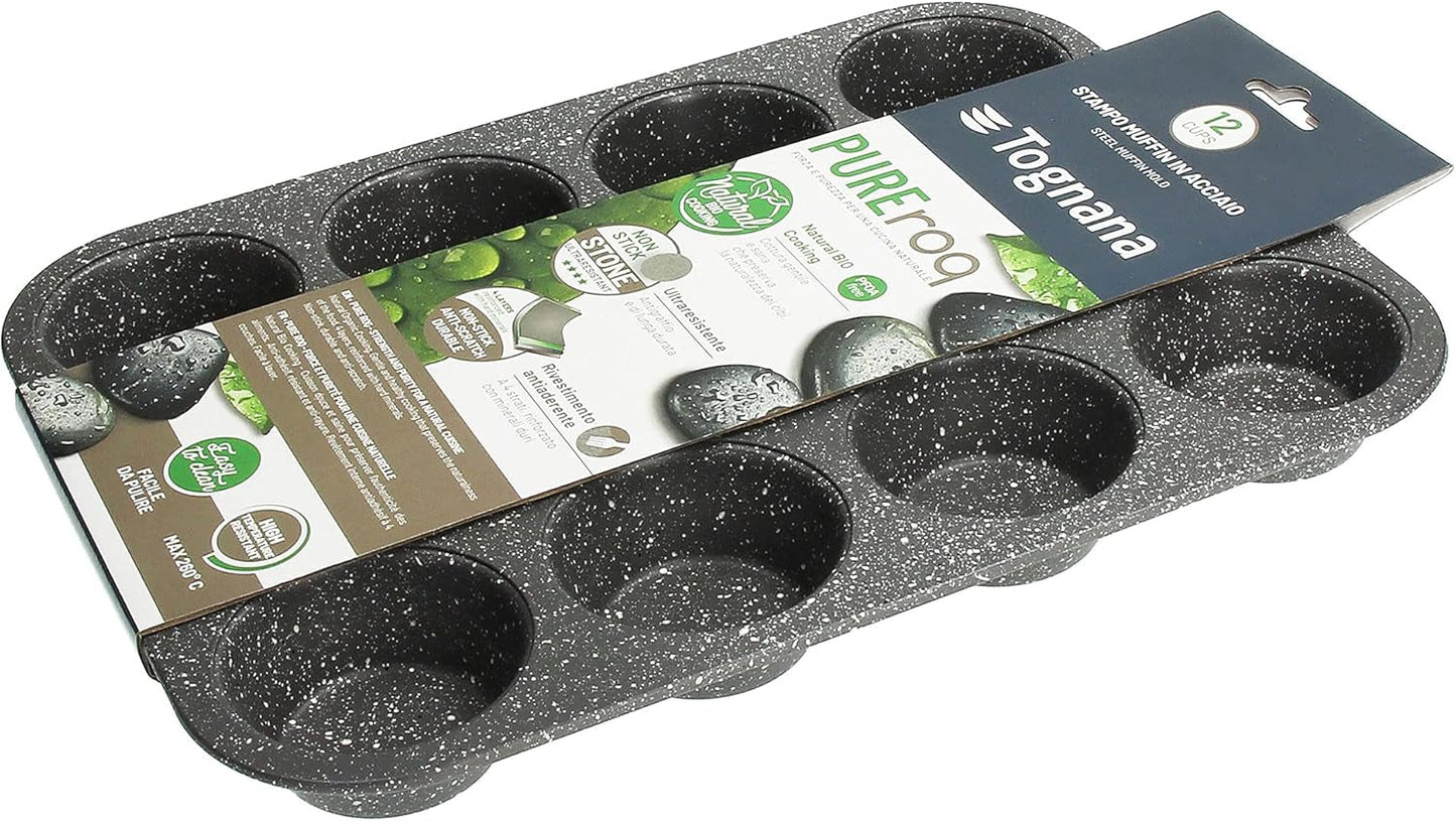 Pure Roq Muffinform Für 12 Muffin, Alluminio, Schwarz Stampi e teglie Naty Shop