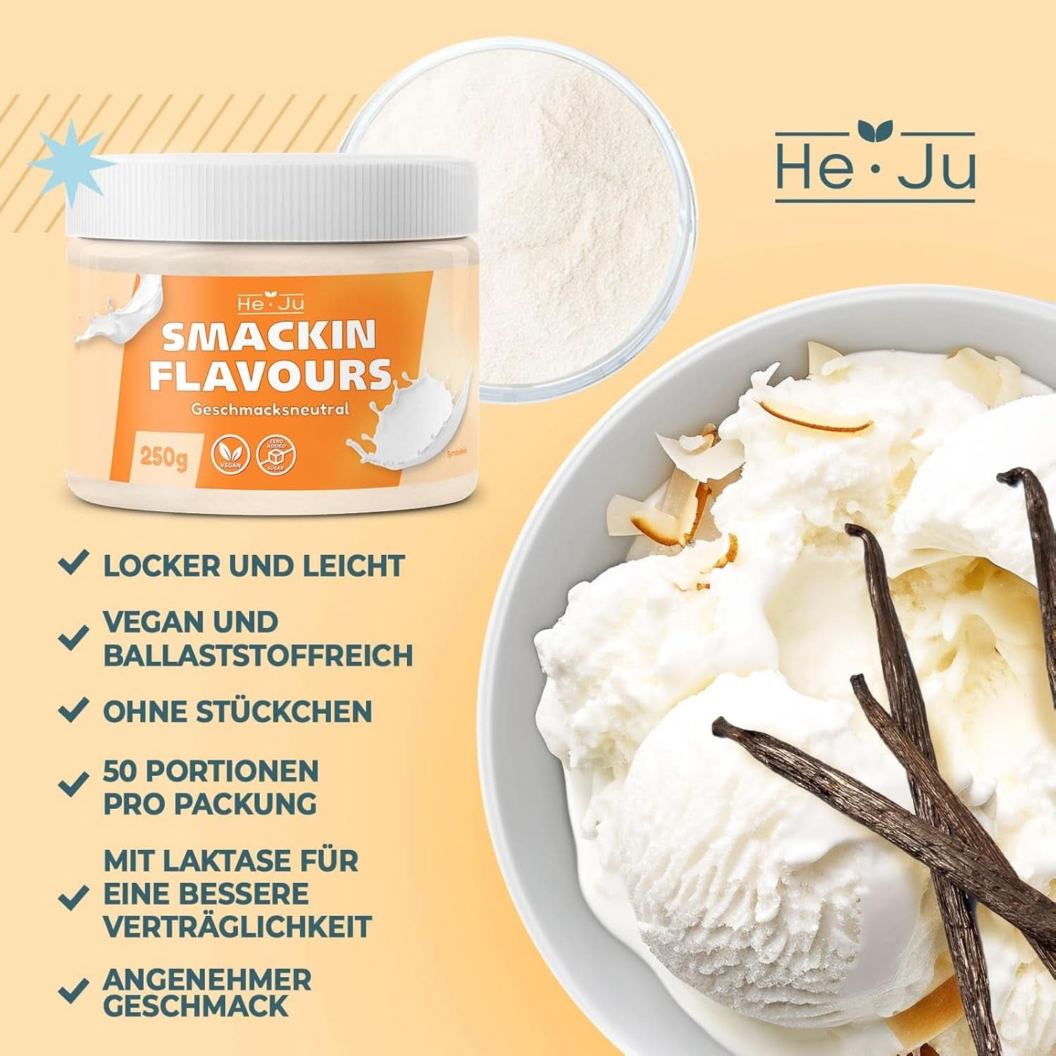 He-Ju, Polvere dal sapore neutro, 250 grammi Aromas Naty Shop